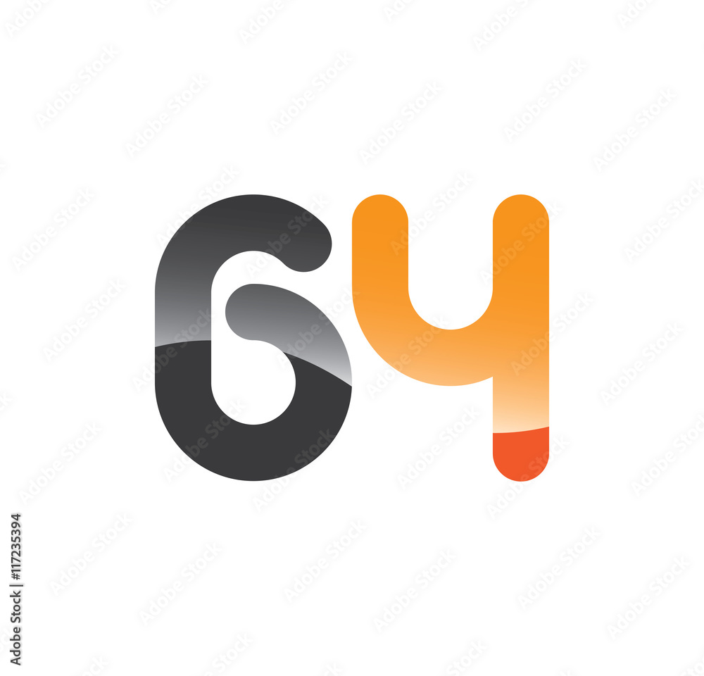 64 initial grey and orange with shine 64 initial grey and orange with shine