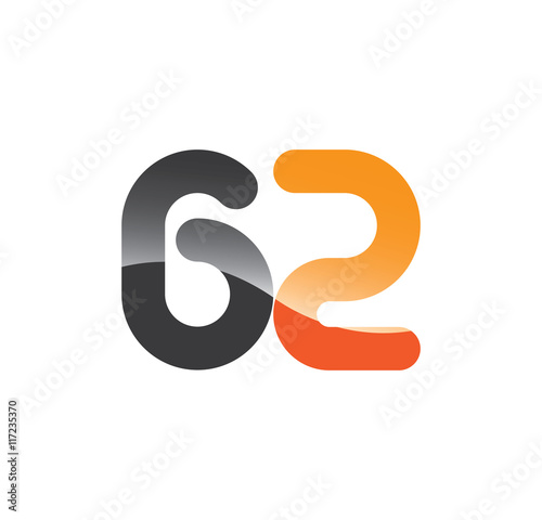 62 initial grey and orange with shine