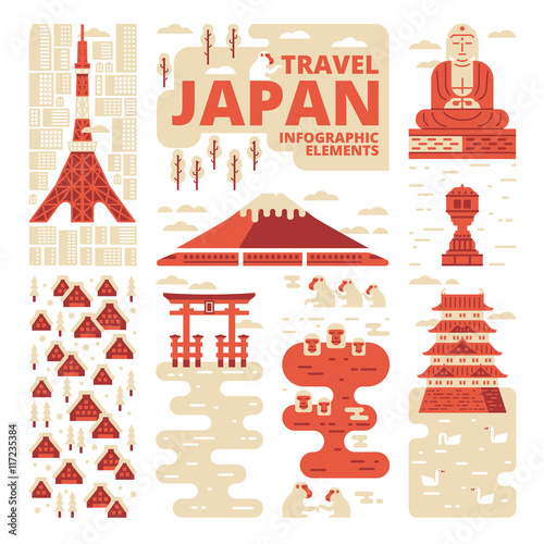 Travel Japan Infographic Elements