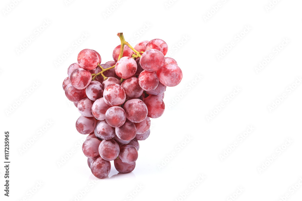 Fototapeta premium Bunch of red grapes isolated on white background
