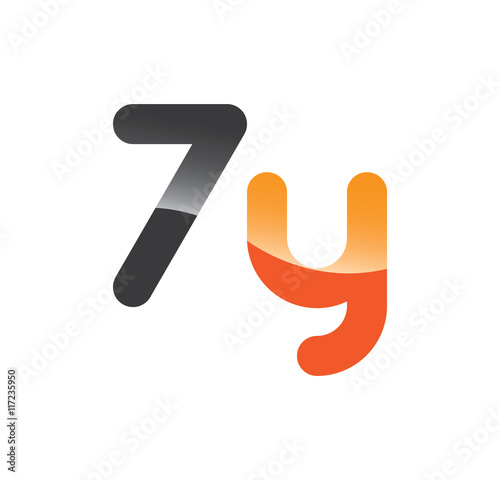 7y initial grey and orange with shine