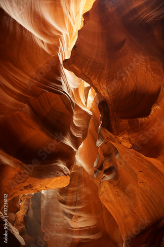 Red sand rock eroded by water and wind inside mountain cave, antelope canyon, Arizona, USA