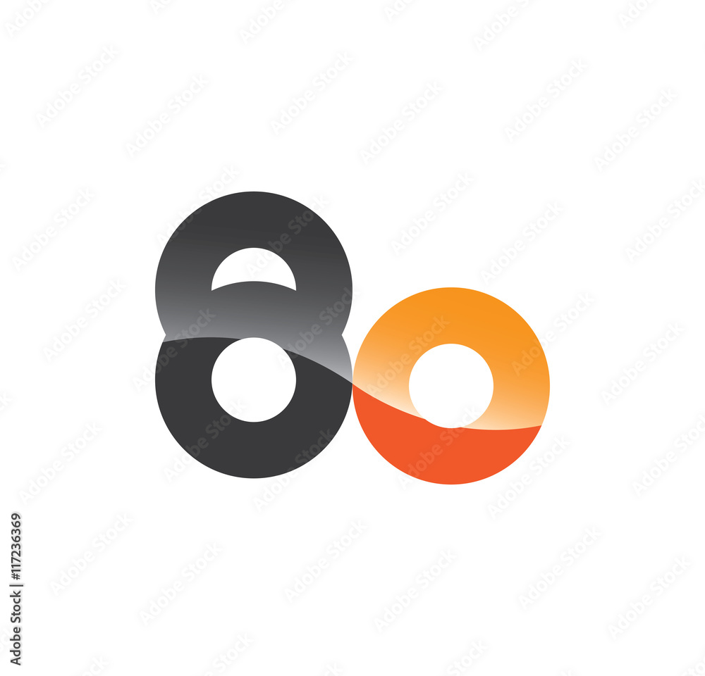 8o initial grey and orange with shine 8o initial grey and orange with shine