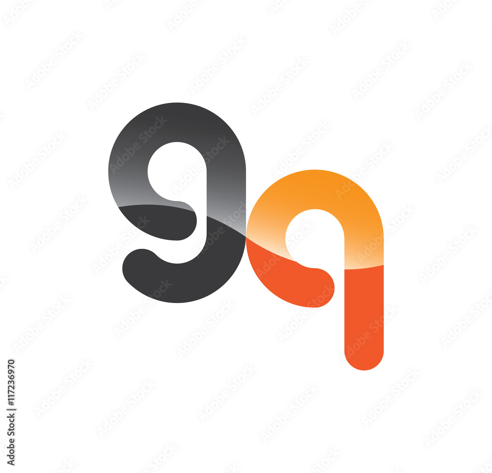 9q initial grey and orange with shine 9q initial grey and orange with shine