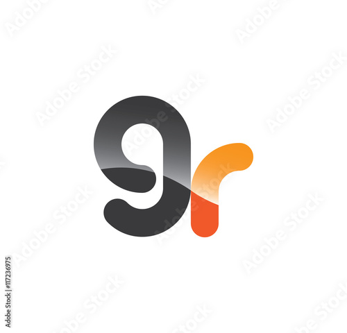 9r initial grey and orange with shine