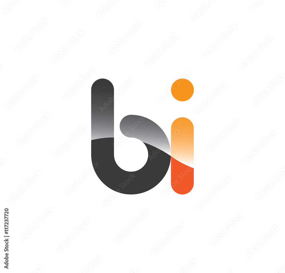 bi initial grey and orange with shine bi initial grey and orange with shine