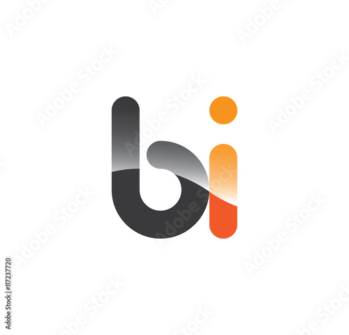 bi initial grey and orange with shine