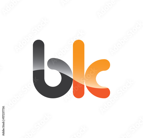 bk initial grey and orange with shine