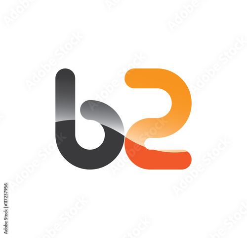 b2 initial grey and orange with shine