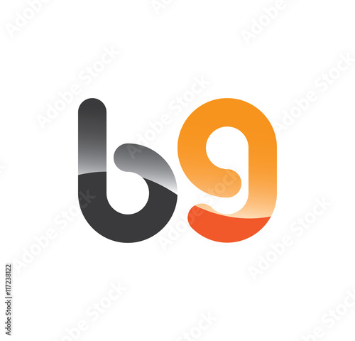 b9 initial grey and orange with shine