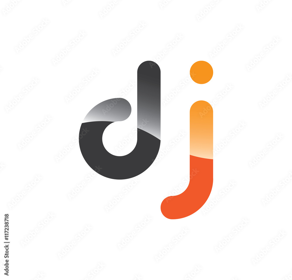 dj initial grey and orange with shine dj initial grey and orange with shine