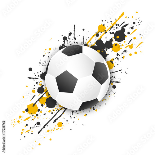 Soccer ball  football ball  with grunge effect. Vector.