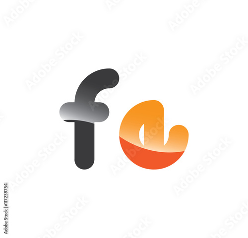 fe initial grey and orange with shine