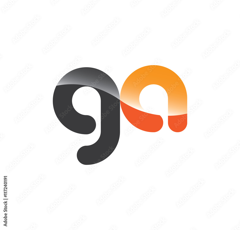 ga initial grey and orange with shine ga initial grey and orange with shine