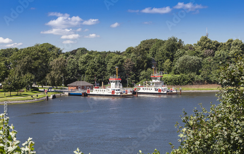 Nord-Ostsee-Kanal bei Rendsburg, Fähre Nobiskrug in Schacht-Audorf
 photo