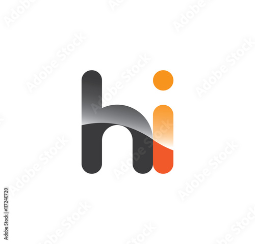 hi initial grey and orange with shine