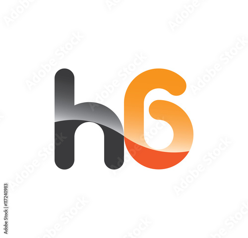 h6 initial grey and orange with shine