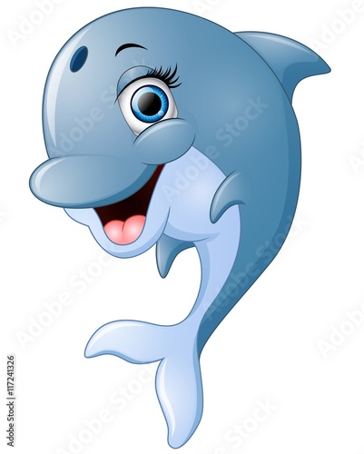 Dolphin cartoon isolated on white background