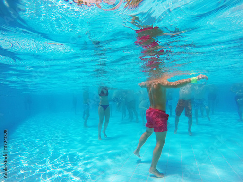 aqua aerobics in the pool