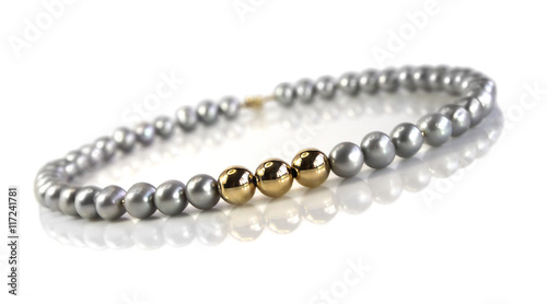 Beads of gray pearls