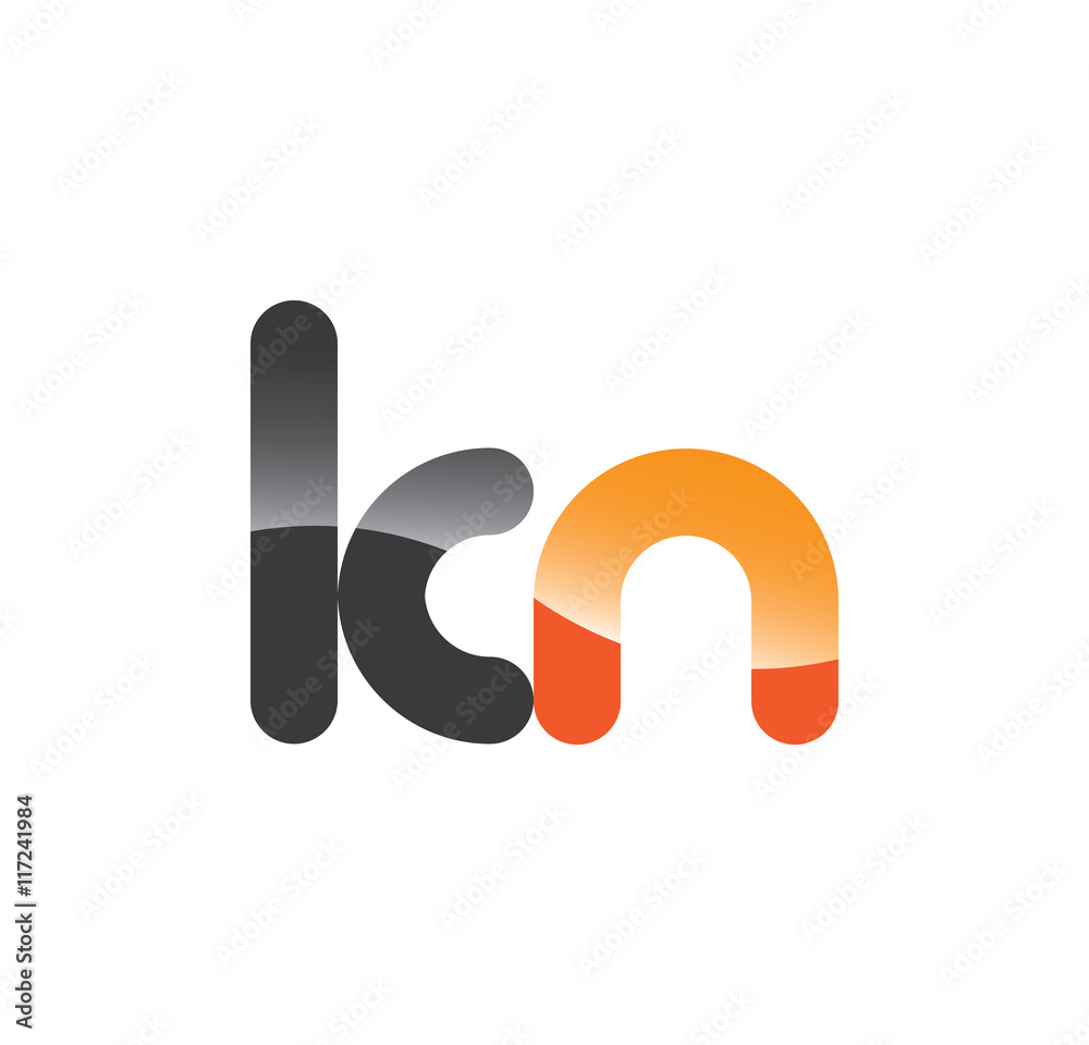 kn initial grey and orange with shine kn initial grey and orange with shine