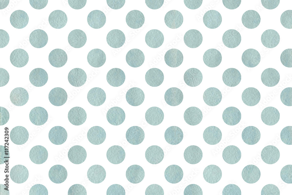 Watercolor blue polka dot background.