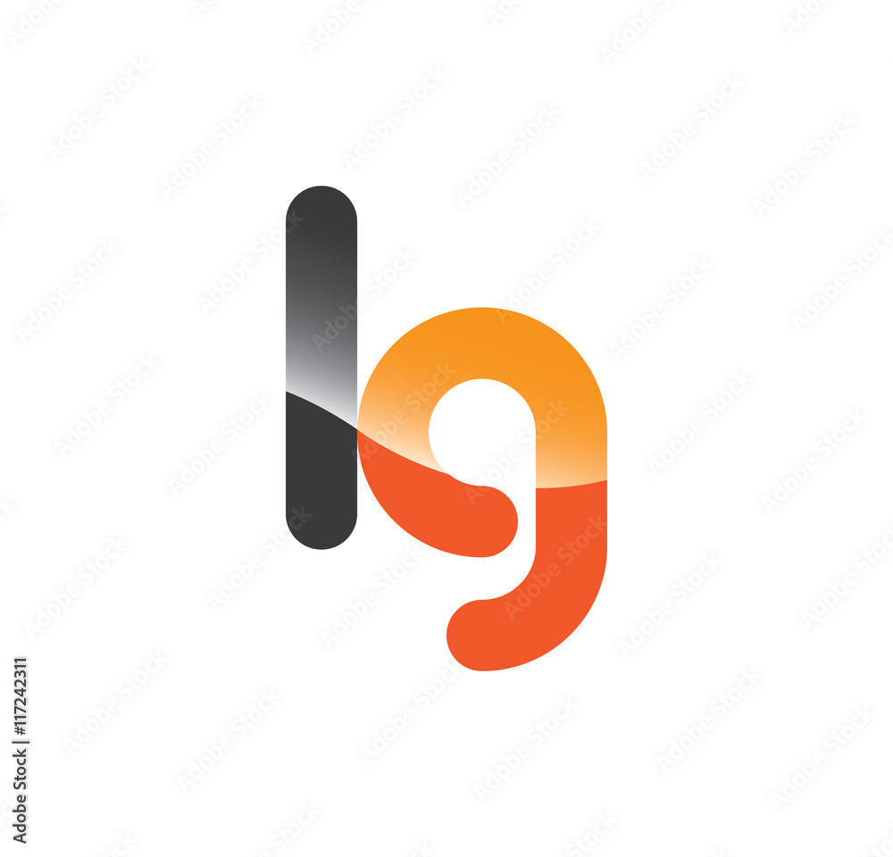 lg initial grey and orange with shine