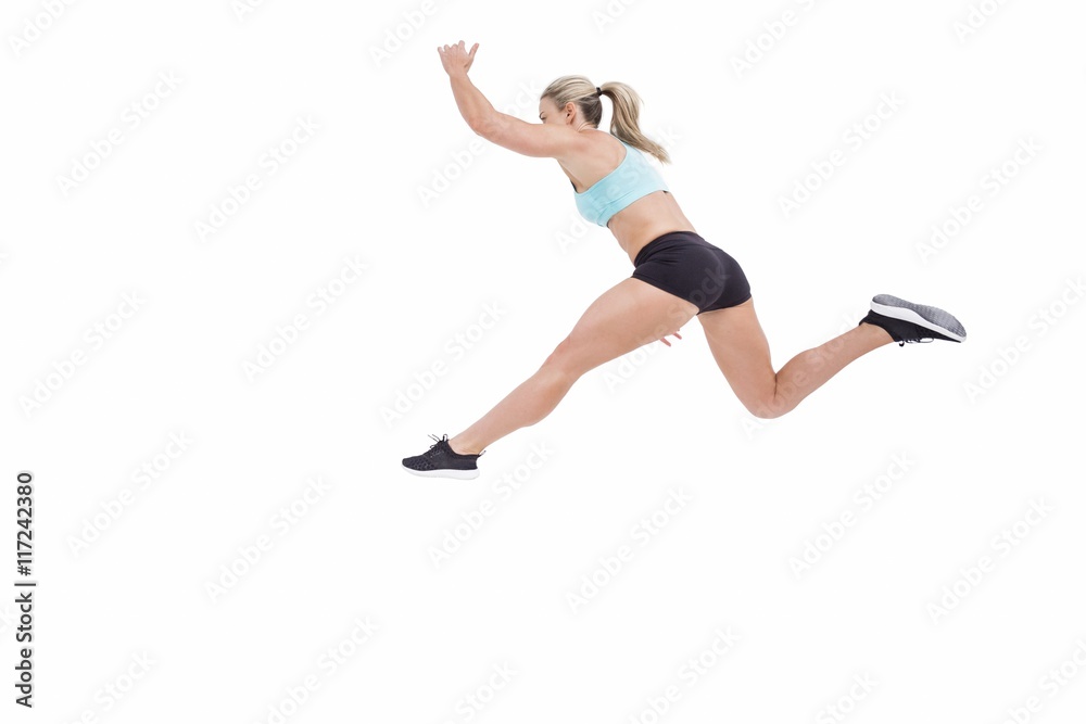 Female athlete jumping