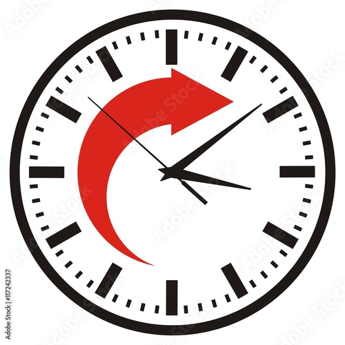 wall clock with arrow