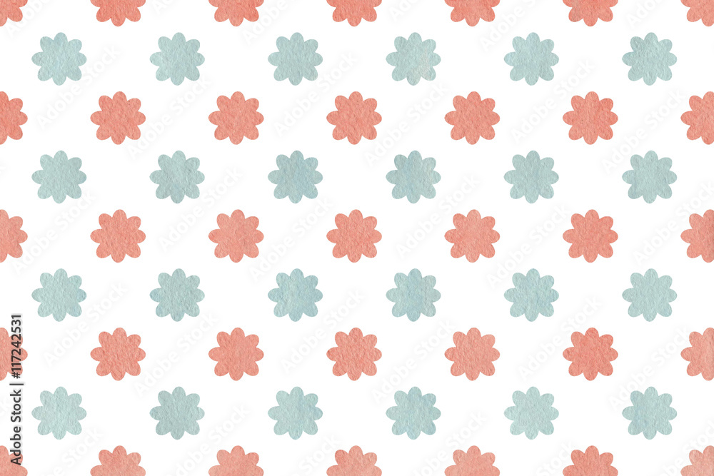 Obraz premium Watercolor pink and blue flowers.