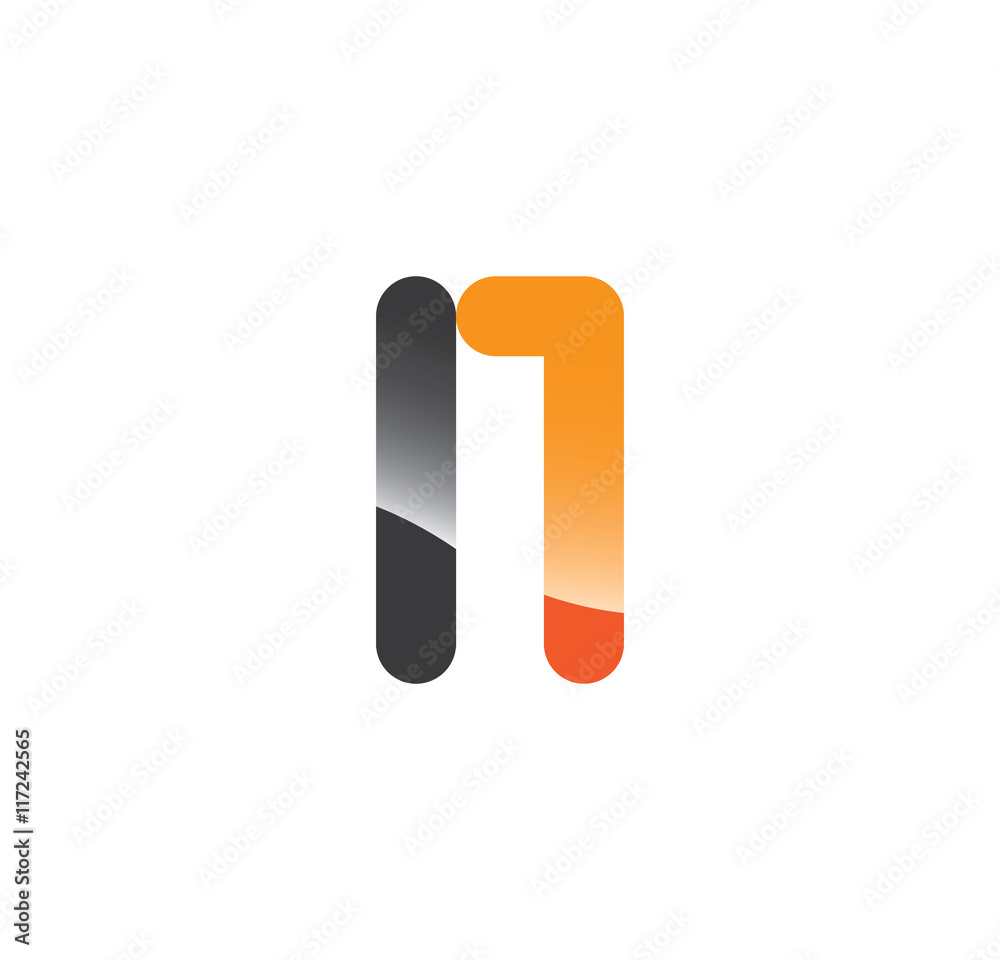 l1 initial grey and orange with shine l1 initial grey and orange with shine