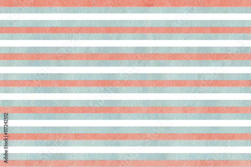 Watercolor pink and blue striped background.