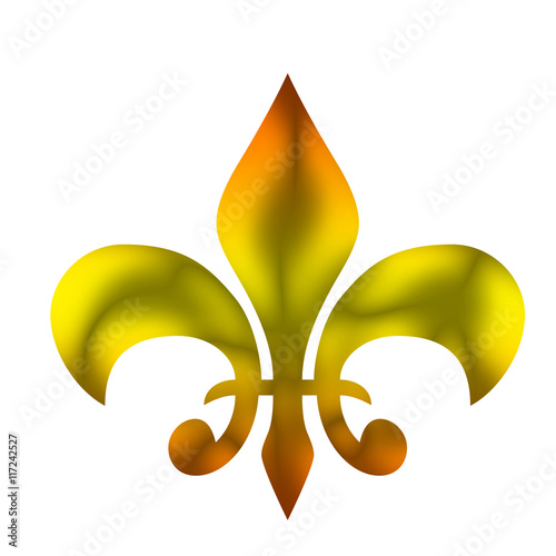 A heraldic Lily on a white background .
 photo