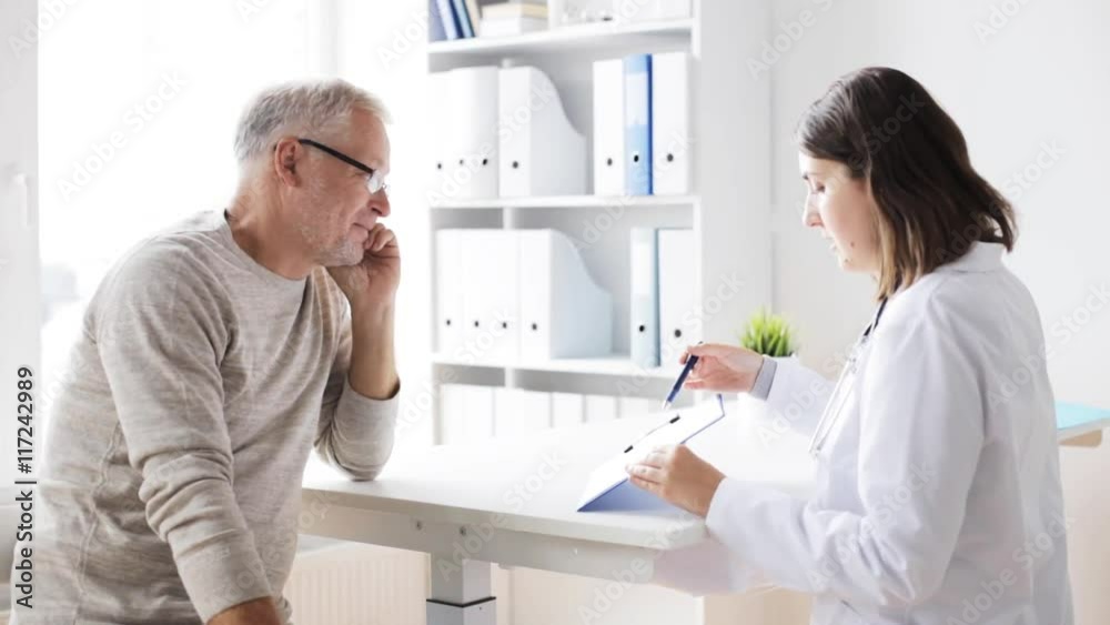 senior man and doctor meeting at hospital 44