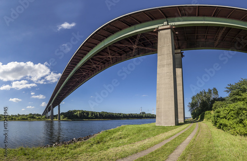 Panorama der Rader Hochbrücke über den Nord-Ostsee-Kanal bei Rendsburg   © Gerhard1302