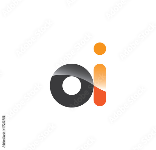 oi initial grey and orange with shine