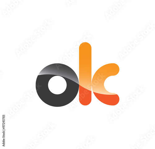 ok initial grey and orange with shine