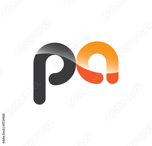 pa initial grey and orange with shine