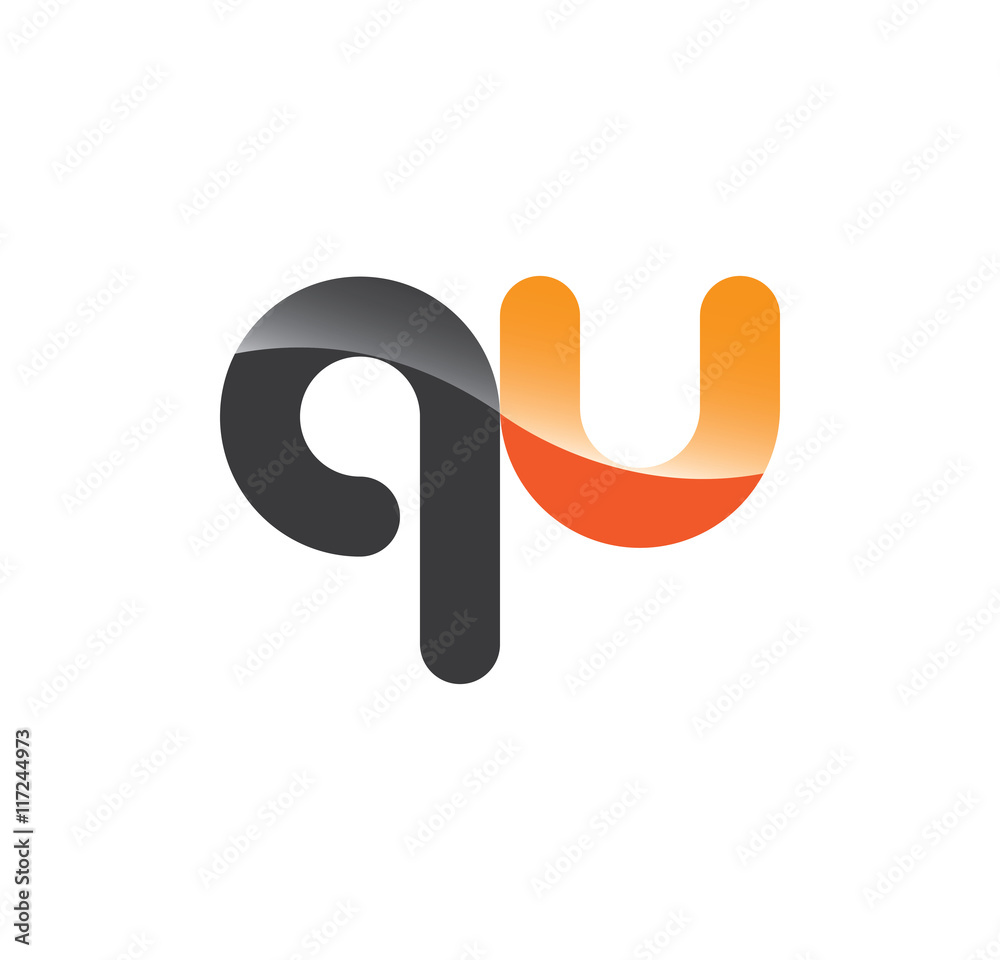 qu initial grey and orange with shine qu initial grey and orange with shine