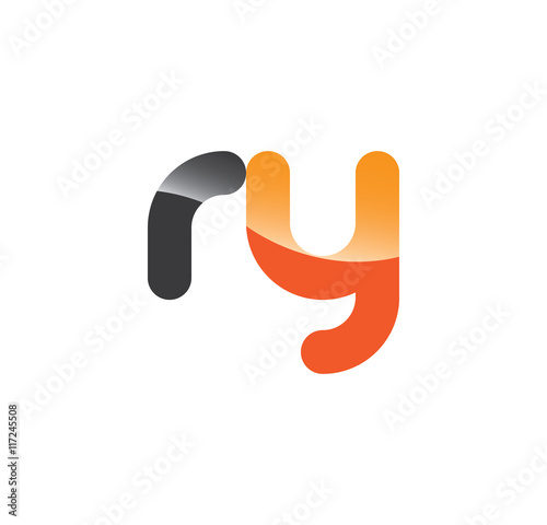 ry initial grey and orange with shine