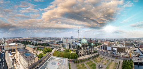 Panoramic aerial view of Berlin Cathedral