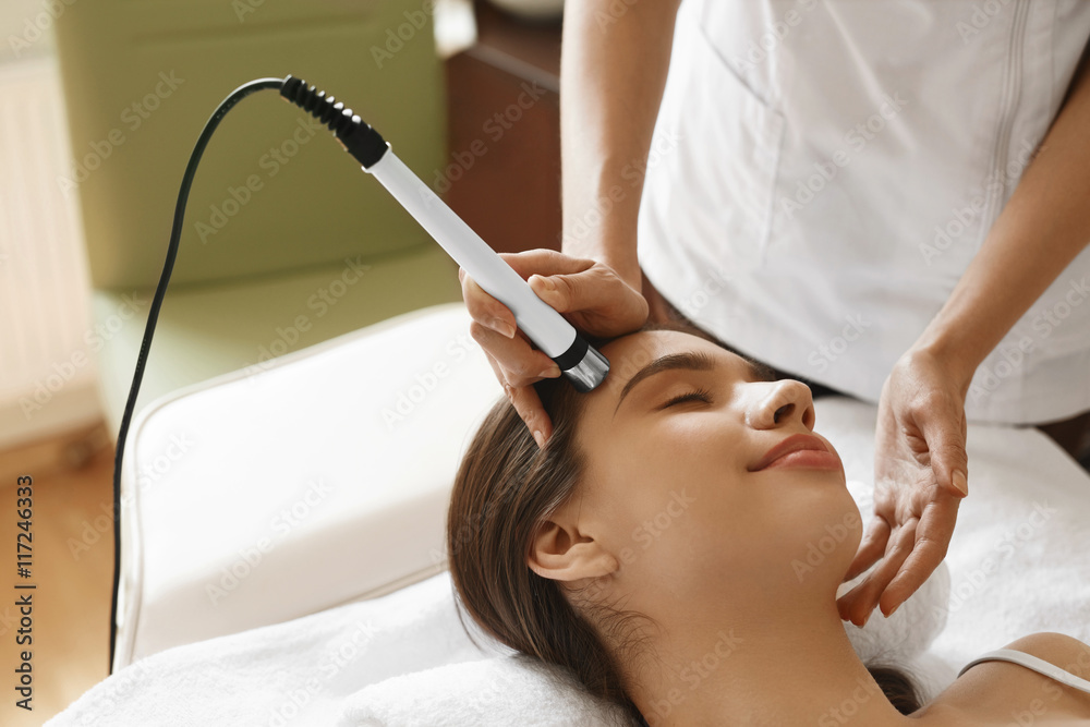 Skin Care. Woman Getting Facial Oxygen Jet Peeling Treatment Skin Care. Woman Getting Facial Oxygen Jet Peeling Treatment