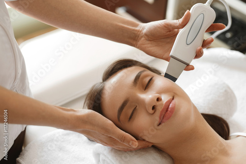 Woman Skin Care. Ultrasound Cavitation Skin Beauty Treatment