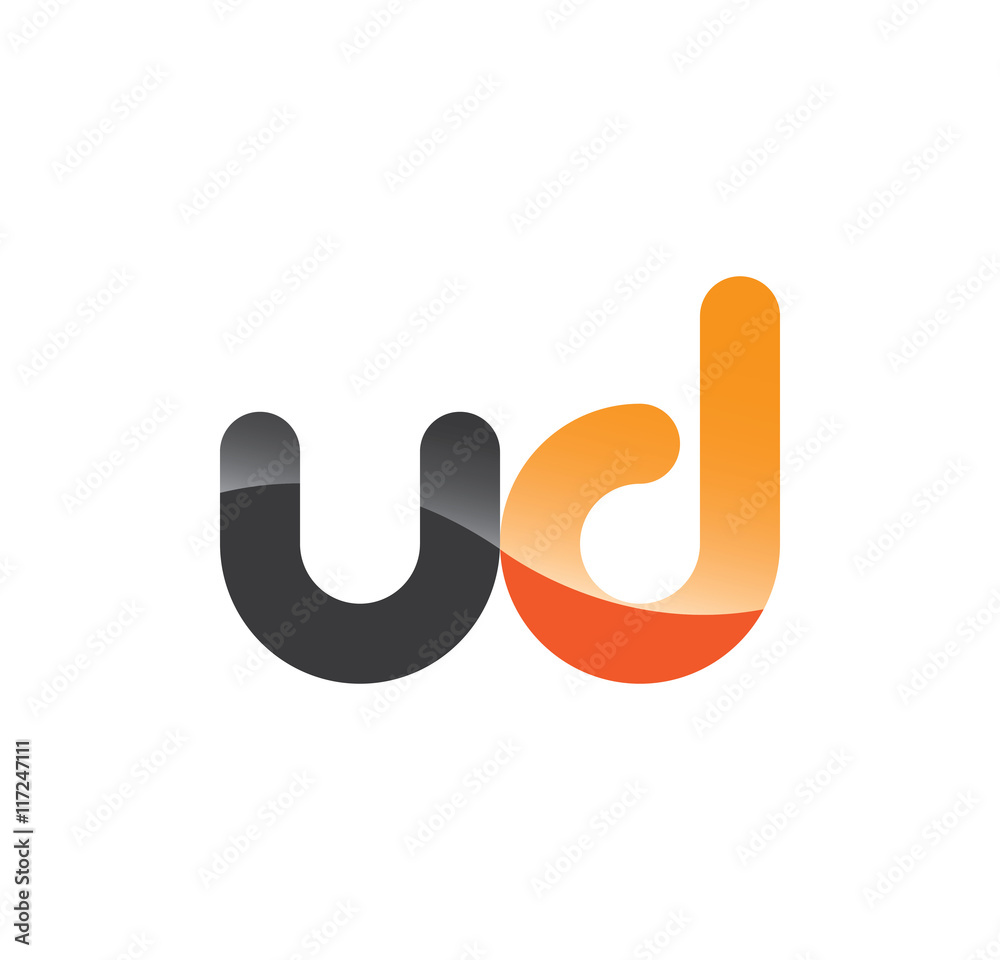 Obraz premium ud initial grey and orange with shine