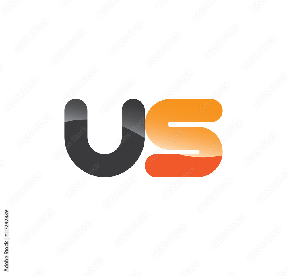 us initial grey and orange with shine