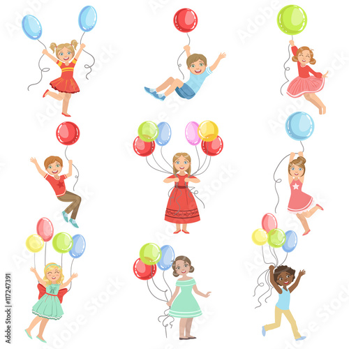 Kids With Party Balloons