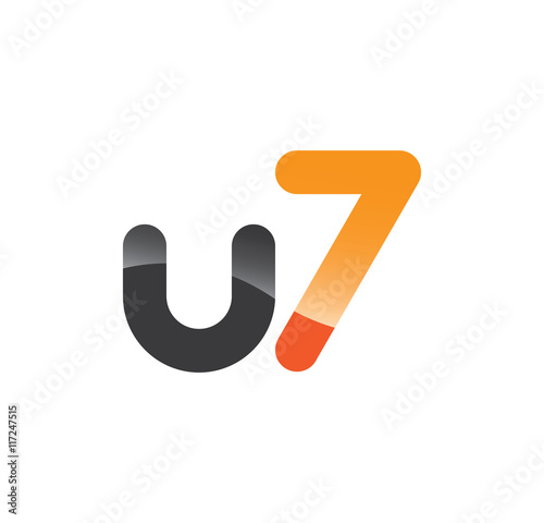 u7 initial grey and orange with shine