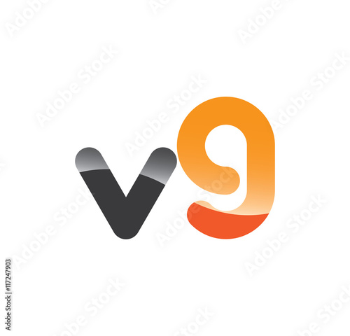 v9 initial grey and orange with shine