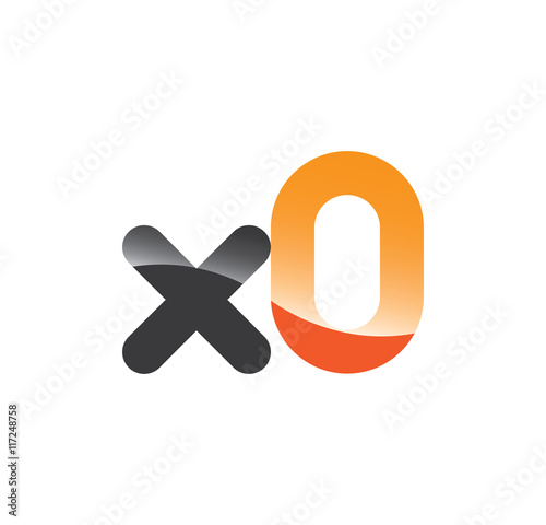 x0 initial grey and orange with shine