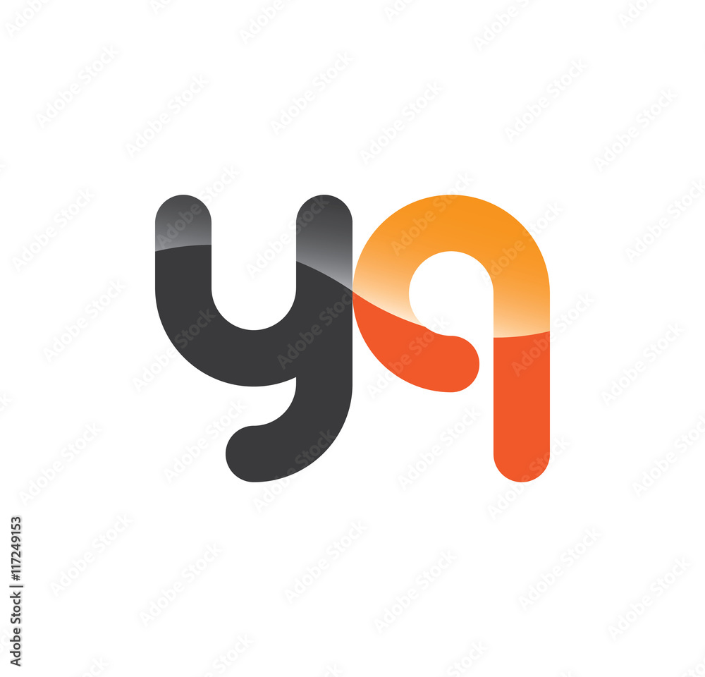 yq initial grey and orange with shine